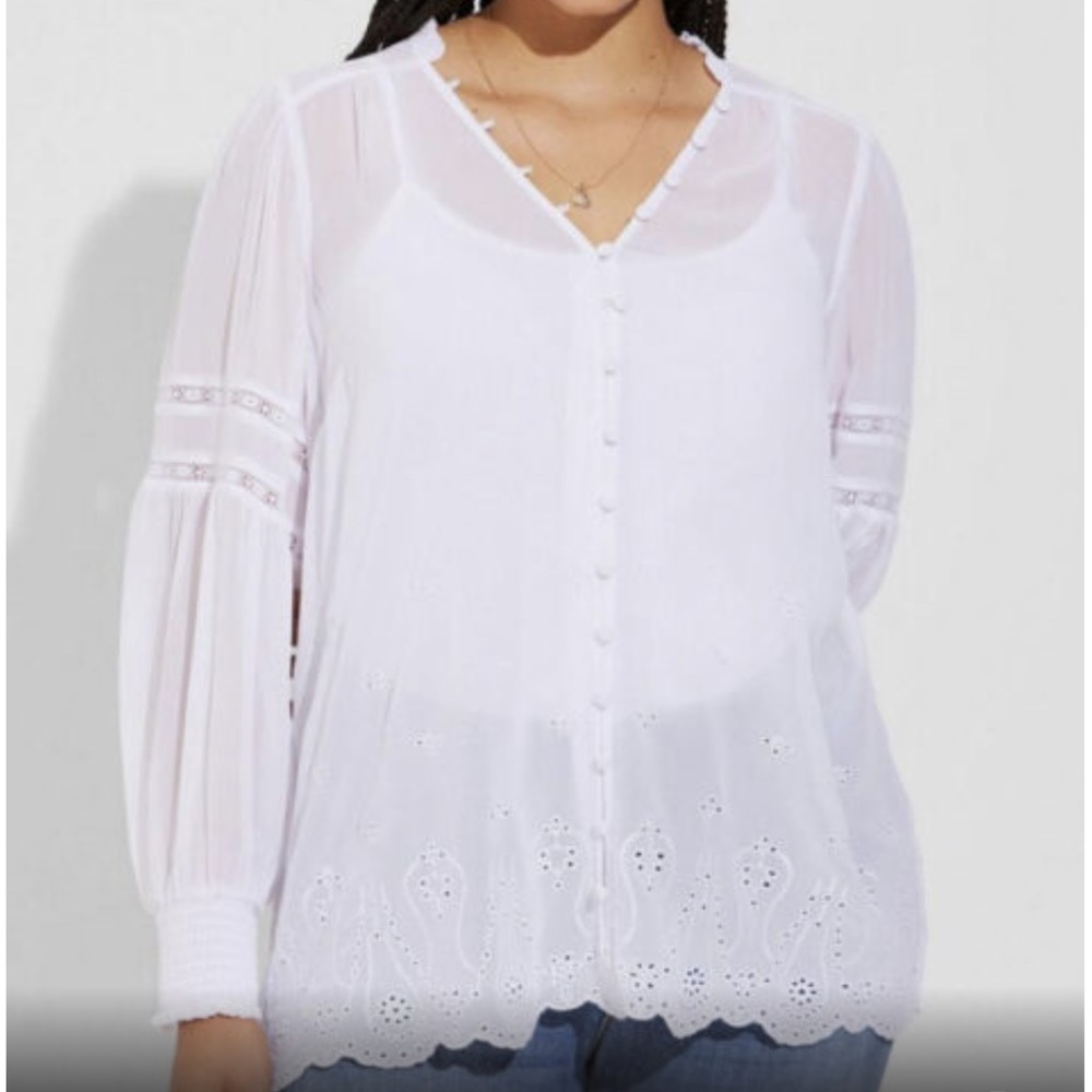 Torrid white sheer top in white 2X